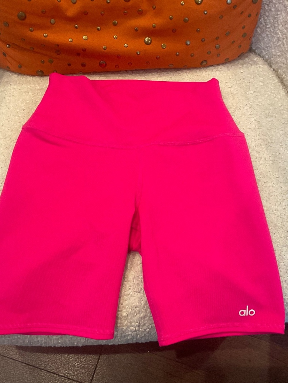 Alo Yoga Women’s High Waist Biker Short, Color Pink, Size XS